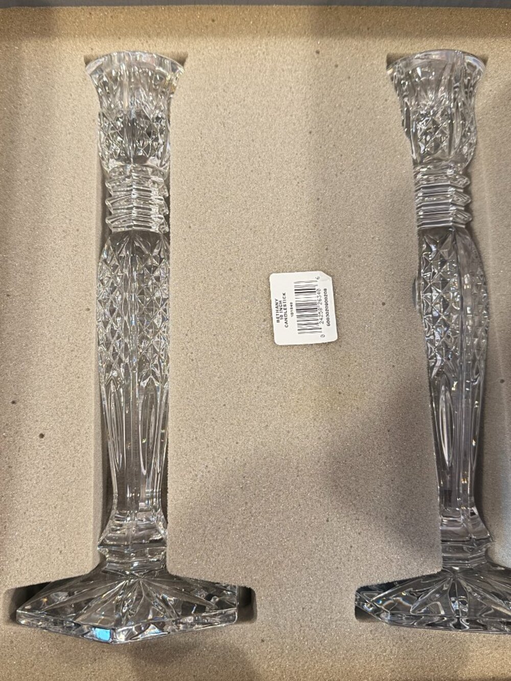 Waterford Bethany Crystal 10 inch Candlesticks - Never Used - in box